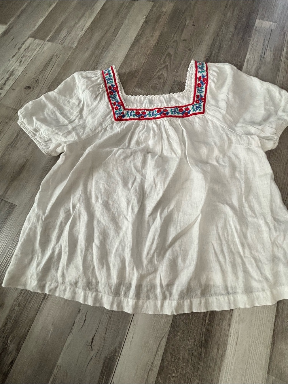 Charter Club White Square-Neck Embroidered Tunic